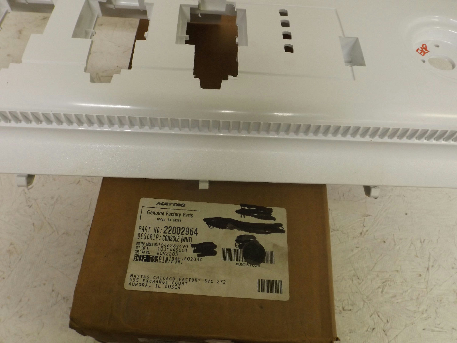 MAYTAG WHIRLPOOL WASHER 22002964 CONSOLE (WHT) NEW MAYTAG WHIRLPOOL WASHER 22002964 CONSOLE (WHT) NEW